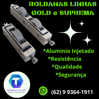 Roldana Dupla para Esquadrias - Linha Gold/SupremaKit c/10 pçs