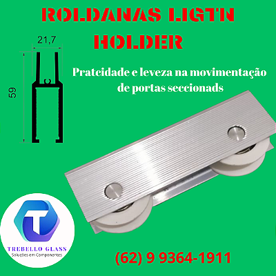 Roldana Light Holder (roldana do leito) p/portas  seccionadas - Emb com 100 pçs