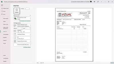 Planilha de Orçamento de Prestação de Serviços em Excel 6.0