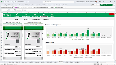 Planilha de Controle de Combustíveis em Excel 6.0