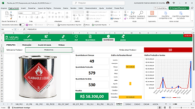 Planilha de Planejamento e Controle de Produção (PCP) em Excel 6.0