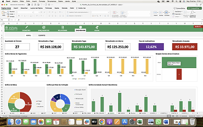 Planilha de Controle de Mensalidades em Excel 6.1 365 - MAC