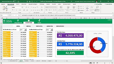 Planilha Dashboard de Faturamento e Receitas em Excel 6.1