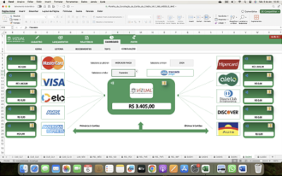 Planilha de Conciliação de Cartão de Crédito Completa em Excel 6.1 365 - MAC