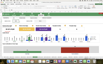 Planilha de Contas a Pagar em Excel 6.1 365 - MAC