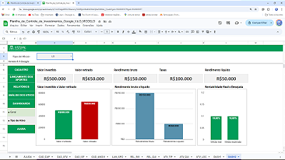 Planilha de Controle de Carteira de Investimentos em Google 6.0