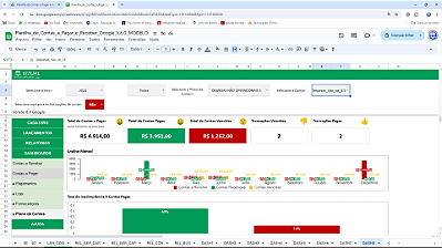 Planilha de Contas a Pagar e Receber em Google 6.0