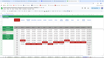 Planilha Dashboard de Receitas e Despesas Financeiras em Google 6.0