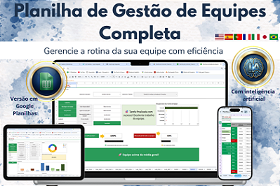 Planilha de Gestão de Equipes Completa em Google 7.0