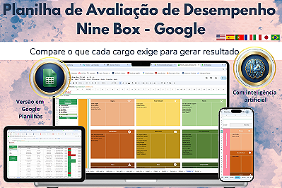 Planilha Matriz Nine Box de Avaliação de Desempenho em Google 7.0