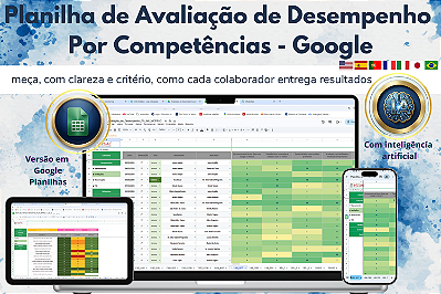 Planilha de Avaliação de Desempenho por Competência em Google 7.0