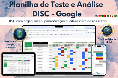 Planilha de Teste e Análise de Perfil Comportamental DISC em Google 7.0