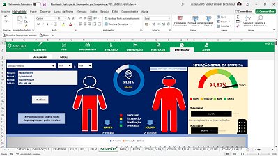 Planilha de Avaliação de Desempenho por Competência em Excel 6.1