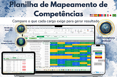 Planilha de Mapeamento de Competências em Excel 7.0 365