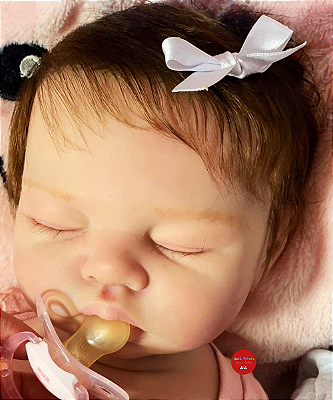 Bebê Reborn Menina Irmã Da Charlotte 50 Cm Olhos Fechados Silicone Sólido Detalhes Reais De Um Bebê