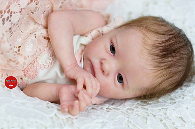 Boneca Bebê Reborn Menina Tink 44 Cm Olhos Abertos Silicone Sólido Princesinha Encantadora Realista