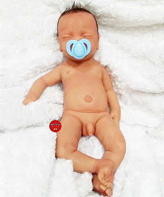 Bebê Reborn Menino Charlotte 46 Cm Olhos Fechados Silicone Sólido Detalhes Reais Com Lindo Enxoval