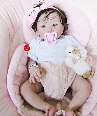 Boneca Bebê Reborn Menina Eleanor 50 Cm Olhos Abertos Bebê Realista Delicada E Encantadora