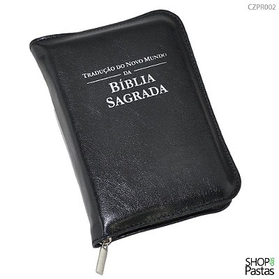 Capa para BÍBLIA MÉDIA Com Zíper e Inscrição - Preta