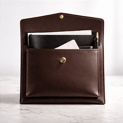 Pasta de Mão para Tablet e Publicações - Bidin Marrom