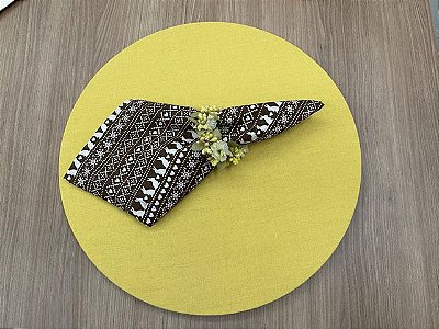 Kit 4 Lugares Amarelo Chocolate