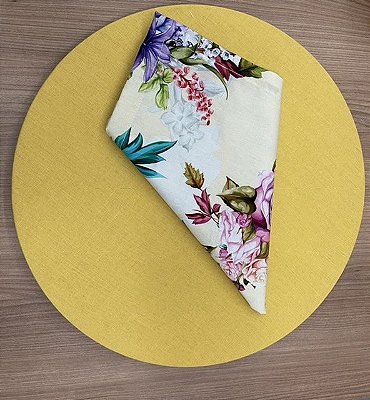 Kit 6 Lugares amarelo Floral