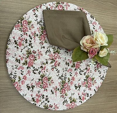 Kit 6 Lugares Floral Rosa