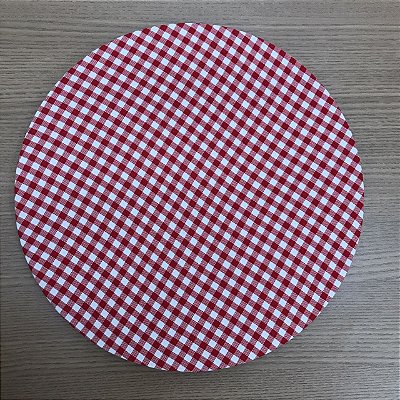 Capa de Sousplat  Xadrez Branco com Vermelho - Classico