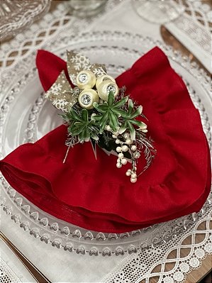 Guardanapo Linho Misto com babado