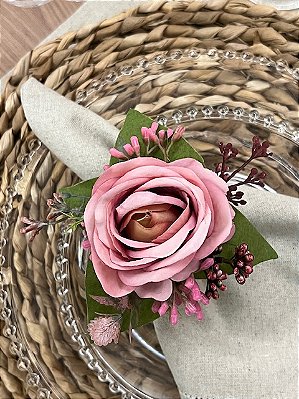 Porta guardanapo Rosa Clássica