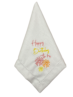 Guardanapo Bordado Happy Birthday to me