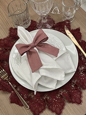 Porta Guardanapo Laço de Ajour