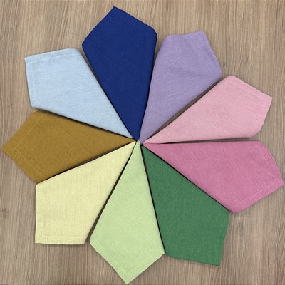 Guardanapo Canto Mitrado Linho Misto Cores