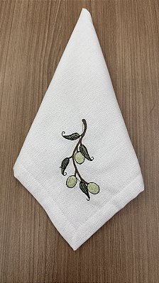Guardanapo Bordado Galho de Oliva