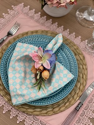 Jogo Americano Rosa Seco Com Renda