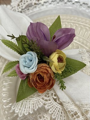 Porta-Guardanapo Bouquet Floral Multicolorido – Unidade