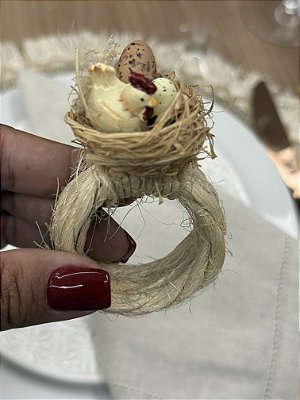 Porta Guardanapo Ninho com Corda Sisal
