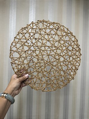 Sousplat de Fibra Natural 38cm Artesanal para Mesa Posta – Charme à Mesa