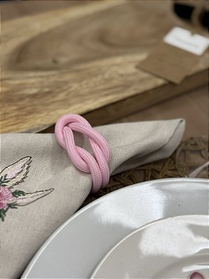 Porta Guardanapo Nó Náutico Rosa Bebe - Unidade