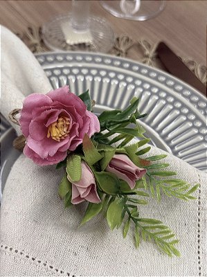 Porta-Guardanapo Bouquet Floral Minimalista Rosa – Vendido por Unidade