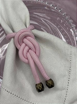 Porta-Guardanapo Nó Náutico Rosa com Ponteiras – Venda por Unidade