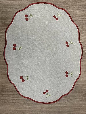 Jogo Americano Bordado Cerejas em Nylon 800 – Unidade