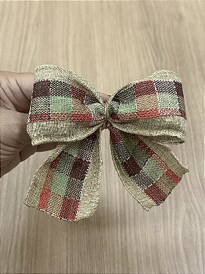 Porta-Guardanapo de Natal lLaço Xadrez Vermelho e Verde