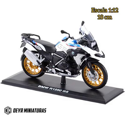 Miniatura BMW R 1250 GS 2020 Maisto Edição Especial 1:12 (C/Base 18 cm)