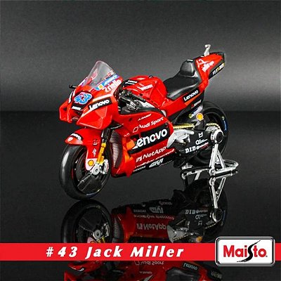 Miniatura Ducati Motogp 2021 Piloto Jack Miller #43 Maisto 1:18