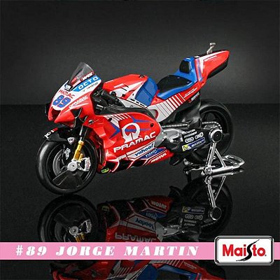 Miniatura Ducati Pramac Racing 2021 Piloto Jorge Martin #89 Maisto 1:18