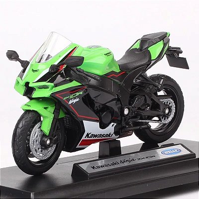 Miniatura Kawasaki Ninja ZX-10R Preto 2021 Welly 1:12 - Miniaturas