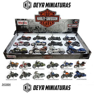 Miniaturas Motos Harley Davidson Kit 12 motos Sortidas Maisto 1:18