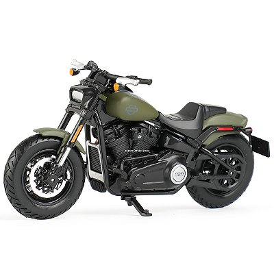 Miniatura Harley Davidson Fat Bob 112 2022 Verde Militar Maisto Edição Especial 1:18 (c/base) - Series 42