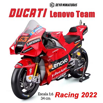 Miniatura Gigante Ducati GP 2022 Piloto Francesco Bagnaia 63 Maisto 1:6 (34cm)